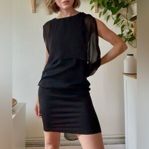 RUDSAK Black Sheer Overlay Mini Dress – Size XS